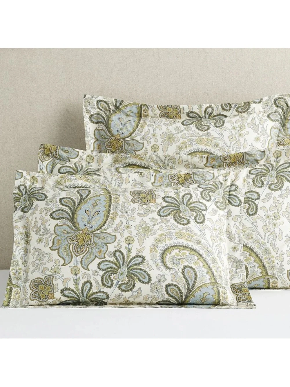 Pottery Barn Paisley Pillowcases in Sage, Blue, and Cream